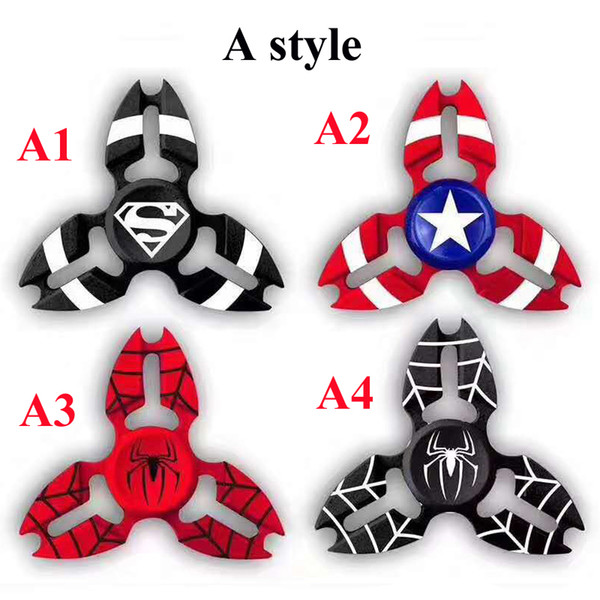 Top quality Fidget Spinner Captain America HandSpinner Spider Man Finger Gyro Finger EDC For Decompression Toy Anxiety Hand Spinner DHL free