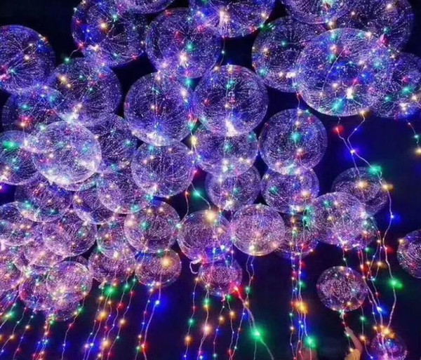 New bobo ball wave led line string balloon light with battery for Christmas Halloween Wedding Party home Decoration Heart Star Circular