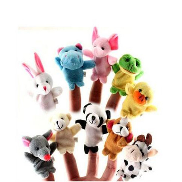 Animals Toys Finger Puppets Cute Cartoon 10pcs lot Fashion New Plush Toys for Children Finger Puppets Finger Animal Double-deck Little Gift