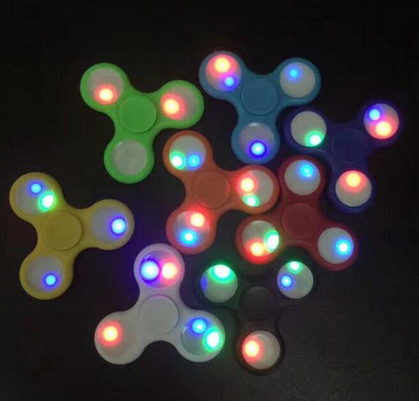 LED Colorful Light Hand Finger Spinner Fidget Plastic EDC Hand Spinner For Autism and ADHD Relief Focus Anxiety Stress Gift Toys HandSpinner