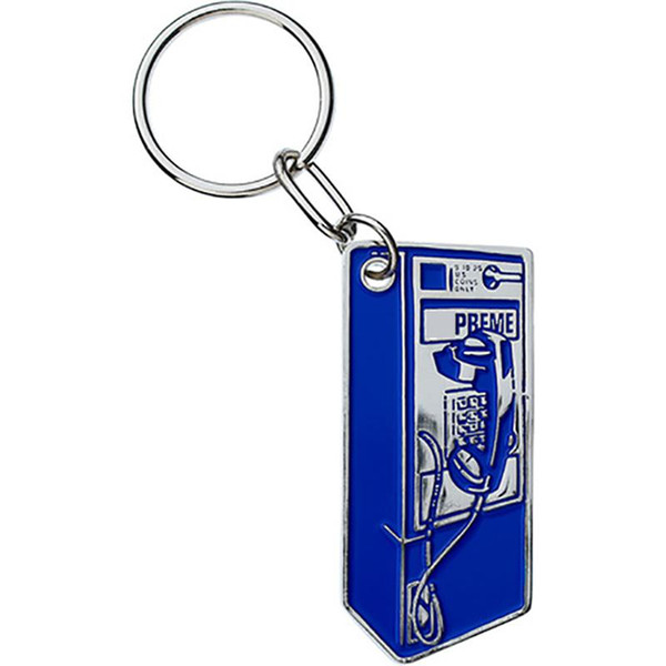 Fw18 Payphone Red & Blue Payphone Metal Keychain 18fw A77 NEW 2018 Phone Booth PhoneBooth Pay Phone upre Cool High quality