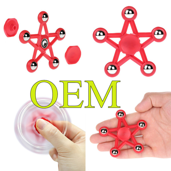 OEM ECTY Spinner Five Star HandSpinner Fingertips Spiral Fingers Fidget Spinner EDC Hand Spinner Acrylic Fidgets Toys Gyro Toys With Box