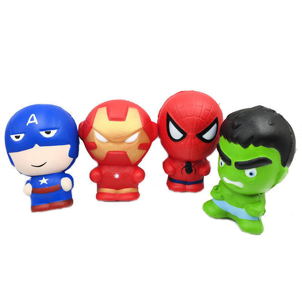 Squishy Toys Simulated Slow rebound Spider-Man Green Hulk Iron ttworld Squeeze Cute Cell Phone Strap gift for kids lol dolls lol