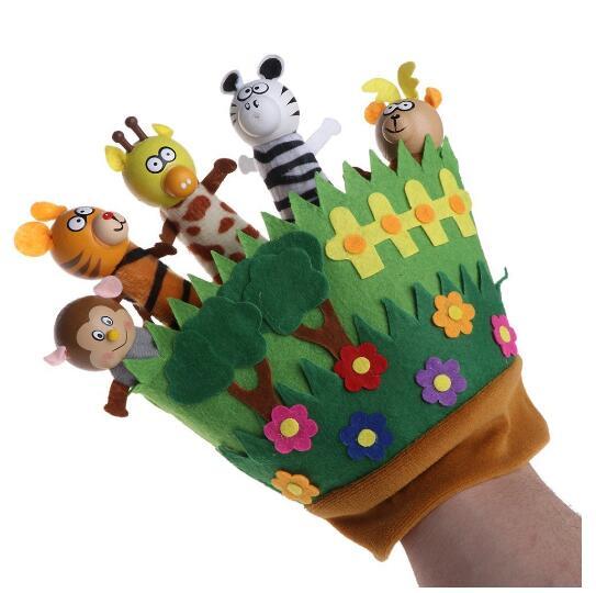 Royal Family & Forest Animals & Happy Family Members Story Telling Finger Puppet Hand Glove