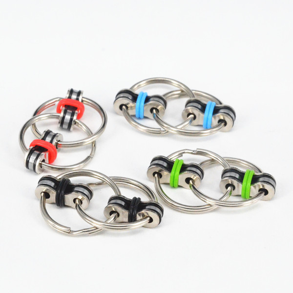 Bike Chain Fidget Toy Key Ring Hand Spinner Tri-Spinner Reduce Stress EDC Fidget Toy For for Autism, ADD, ADHD, Stress and Idle Hands