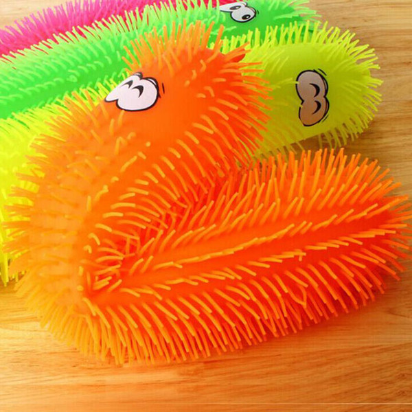 2016 new Colorful Toys Gift Caterpillar Shape With Flashing Light TPR Material Touchness Elastic Finger 