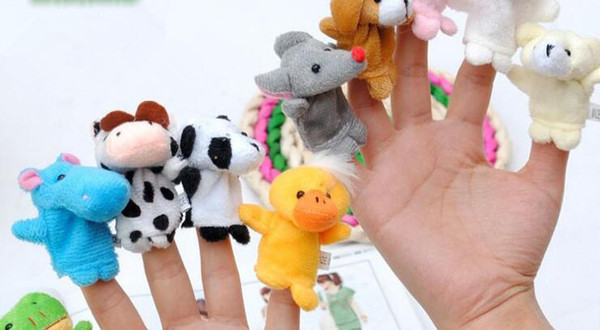 2017 The Most Hot new Retail Baby Plush Toy Finger Puppets Talking Props 10 animal group