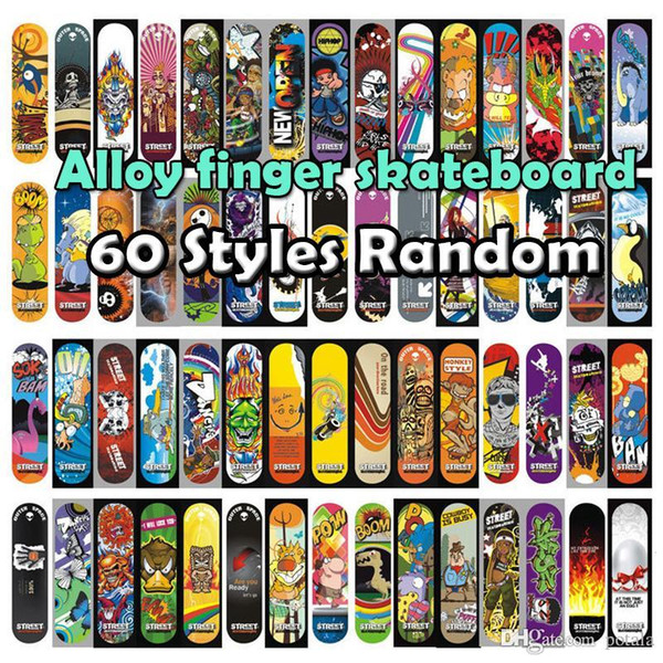 50PCS Finger Skateboard Graffiti Novelty Fingers Gag Sports Patterns Random Pressure Relief Plastic FingerBoard Kid Toys Gift Xmas Birthday