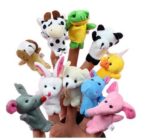 Hot sale Cartoon Animal Finger Puppet Plush Toys Children Favor Dolls