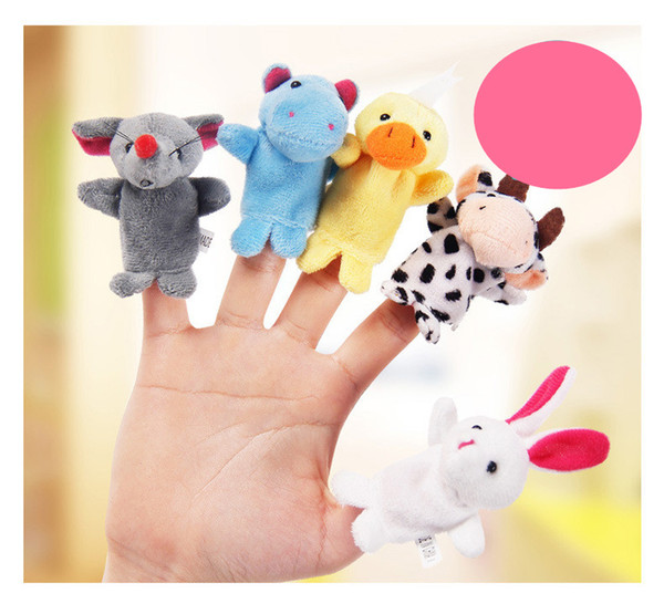 10 style Baby Plush Toy Finger Puppets Tell Story Props Animal Doll Hand Puppet Kids Toys Children Gift with 10 Animal Group