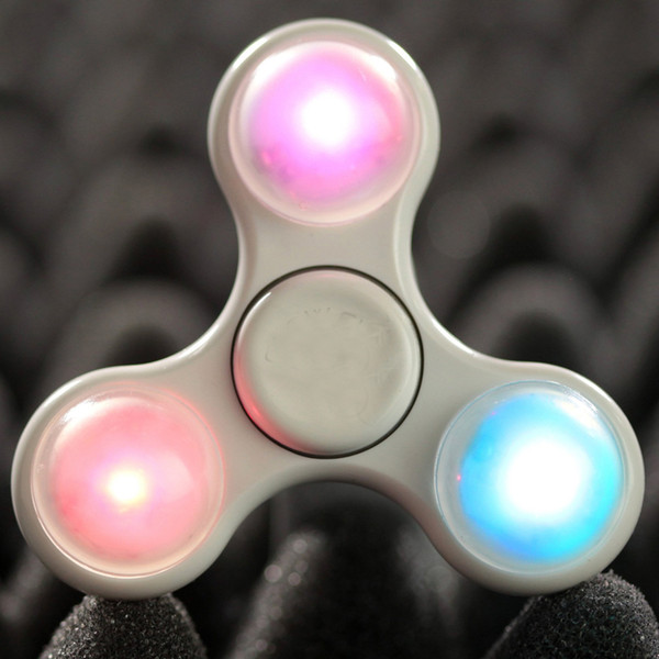 Free Ship EDC Fidget Spinner Toy with Continuously Color Changing LED Light hand Fidget spinner Bearing Stress Reducer for ADD/ADHD