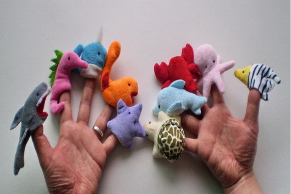 Ocean Finger Puppets Set Baby Finger puppet Plush Toys Octopus Dolpin Shark Various Animal Finger Puppet Baby Educational Toys