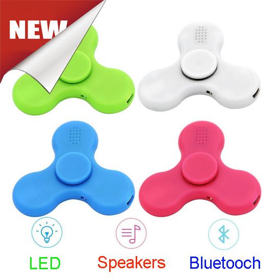 Newest Fidget Spinner Toy Finger Spinner Toy Led Speakers Music Bluetooth ABS Plastic Decompression Anxiety Toys ePacket Free Ship