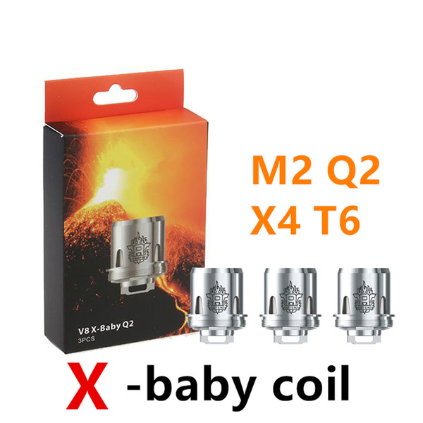 100% SMOKing TFV8 X Baby Coil Q2 0.4ohm M2 0.25ohm X4 T6 Dual Coils Replacement Head For TFV8 X-Baby Tanks