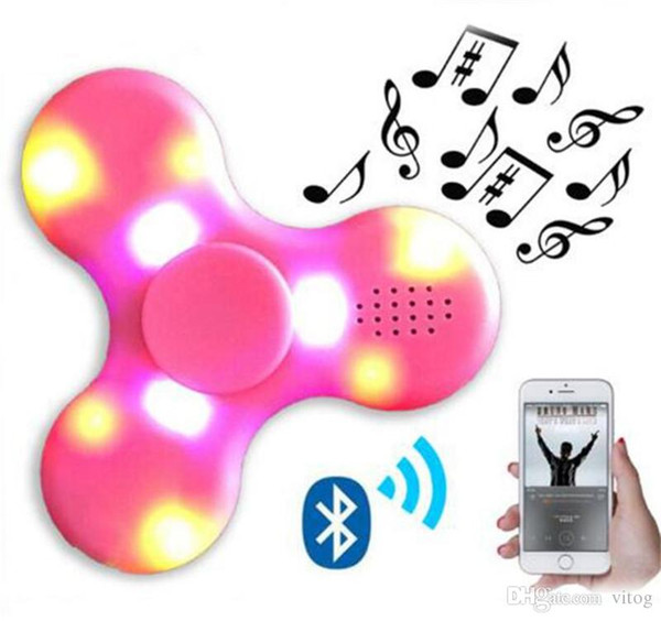 Bluetooth Music Spinner Wireless Speaker Fidget Spinner Decompression Toy Led Light EDC Plastic Fidget Toys Hand Spinner Sound Spinning Top