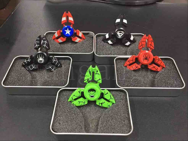 Newest Design Captain America Iron Man Hand Spinner Zinc alloy Spinner Fidget Toy EDC Autism ADHD Finger Gyro Toy Adult Gifts