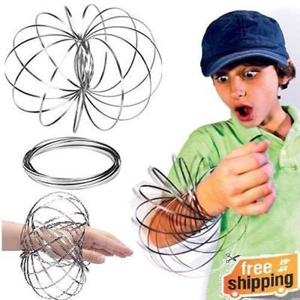 metal Toroflux Flow ring Toy Holographic by While Moving Creates a Ring Flow Rainbow Toys Flow rings