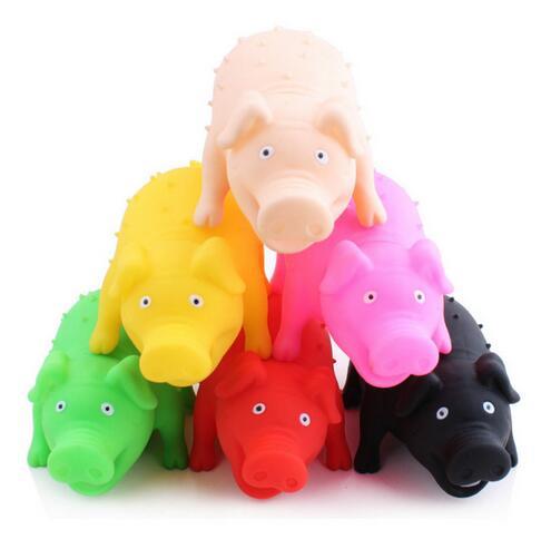 5PC/lot Funny Screaming Vent Pig Pet Toy Squeaker Dog Chew Plaything Decrease Stress Prank Toy Color Random