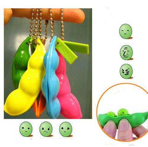 10 Pcs/lot cute anti pressure stress relief Funny Extrusion squeezed Bean Vent toy Soybean Children Adult Toys Gift Fidget Soybean