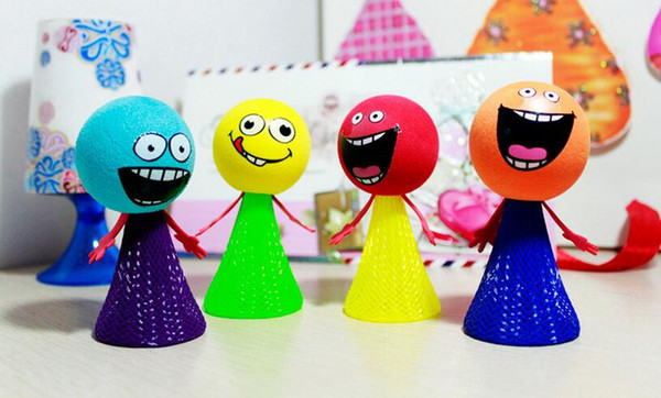 10pcs/lot Bouncing dolls new educational toys novelty creative plastic spring people six one children's day