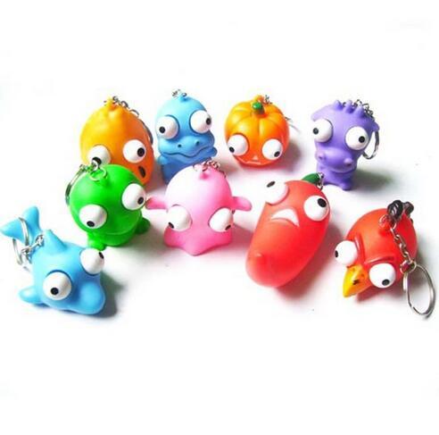 10 Pcs/lot Funny Anti Stress Ball Animal Vent Toy Novelty Products Fun Antistress Extruding Big Raised Eyes Doll Keychain Squeezing Toys