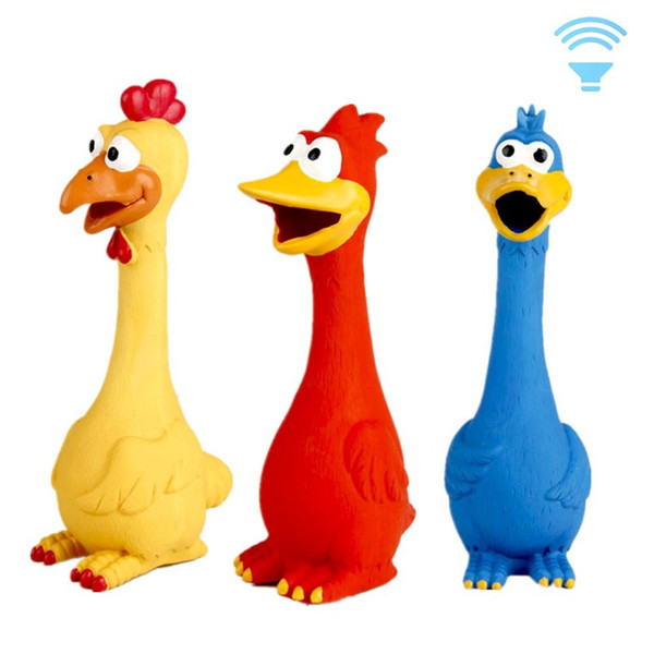 3pcs/lot Blue Yellow Red Screaming Chicken Pet Sound Dog Toy Crazy Turkey dog toys Vent Pressure Funny Toy