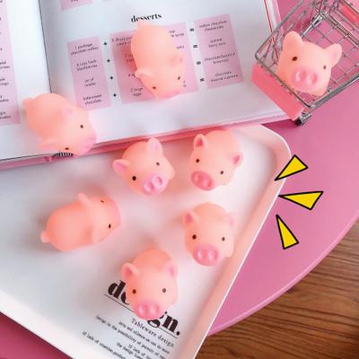 Funny Cartoon Squishy Pink Pig Mochi TPR Squeeze Straps DIY Decor Accessories Fun Joke Toy Gift Antistress Toys