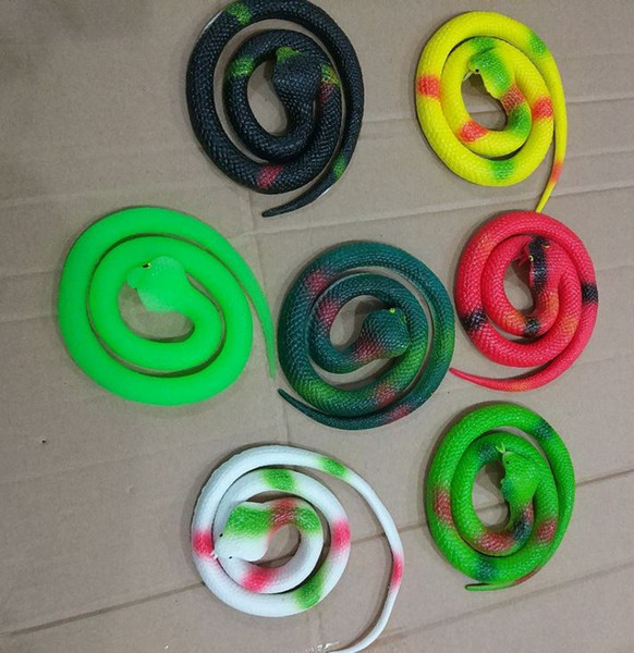 Hot selling 75cm simulation prank scary rubber snake toys creative soft glue snake and children toys wholesale