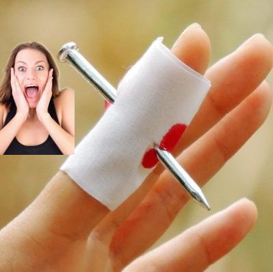 2019 whole Convenient New Prank Joke Toy Fake Nail Through Finger Trick Halloween Kids Children Gags Practical Jokes