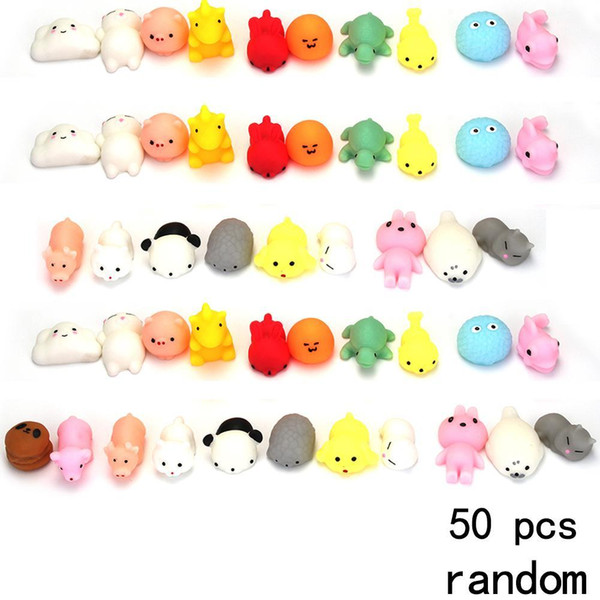 50 pcs/pack Squishy Slow Rising Bread Cake Bun Pendant Charm Toy Stretchy Squeeze Cream Scented Cute Straps (random) Wholesale