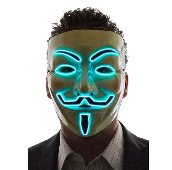 New Light Up LED Mask V for Vendetta Anonymous Guy Fawkes Costume Cosplay Cool 