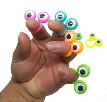 Kids Novelty Toys Eye Finger Puppets Plastic Rings With Wiggle Eyes Hotsale Party Finger Toy Creative Cartoon Eye Puppet Props CZYQ5828