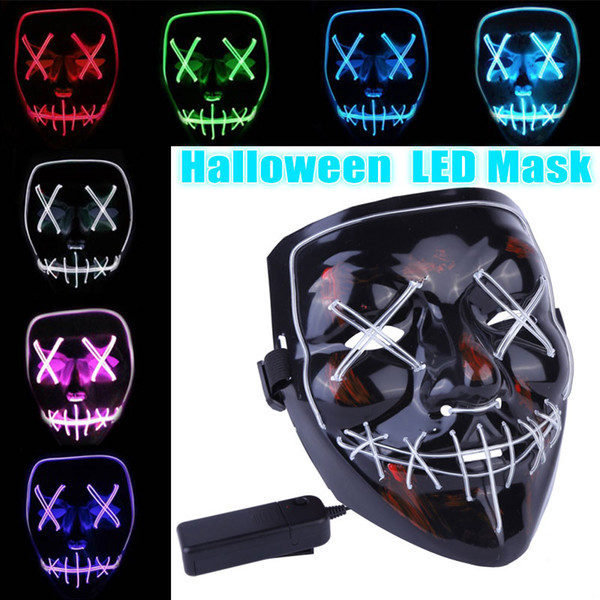 Halloween mask LED light Up funny purge mask Year of the election ideal for Festival Cosplay Halloween toy