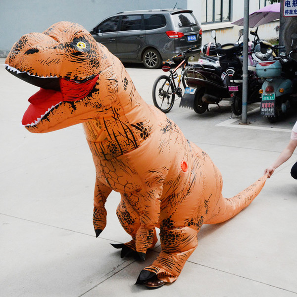 Newest Adult inflatable Dinosaur T REX Costume Jurassic World Park Blowup Dinosaur Cosplay Inflatable Costume Party Costume toys