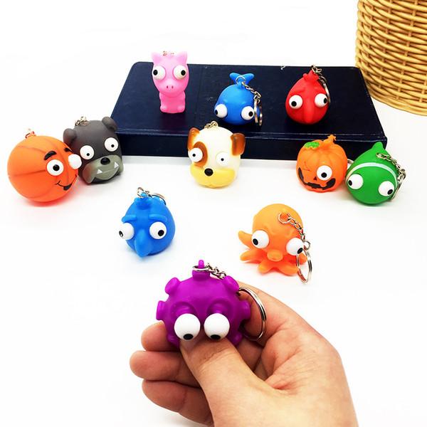 New Arrives At Squeeze Toys Kawaii Winking Blast Eye Doll Keychain Pendant Stress Relief Toy Children Gift Random Style ship by DHL