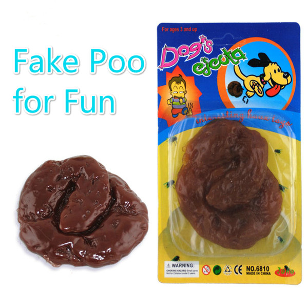 Free Ship 10 Pieces Funny Fake Poo Toy Sticky Shit GIANT FAKE TURD Funny Trick Poo Joke Gag Toy OPP Bag / Blister Package