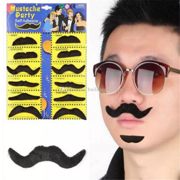 12pcs/set Halloween Party Costume Fake Mustache Moustache Funny Fake Beard Whisker Party Costume for Adult Kids aa264-277 052305 ayq