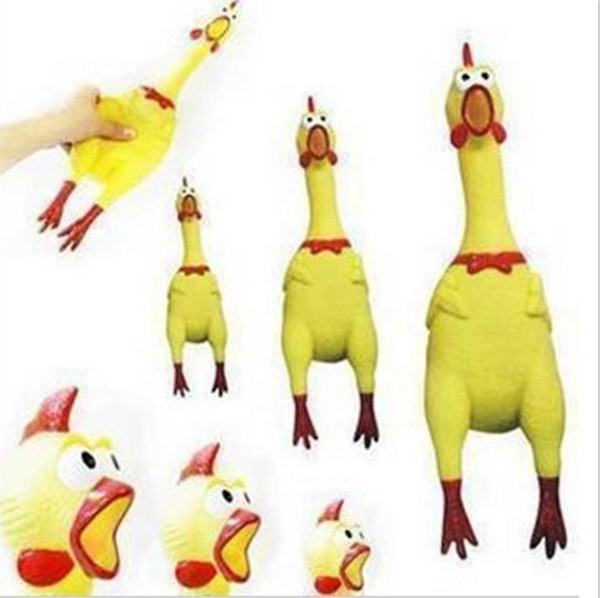 Shrilling Rubber Chicken Jokes Toys Dog Pet Screaming Chicken for Children Party Gadgets Gifts Sound Squeeze Screaming Toys