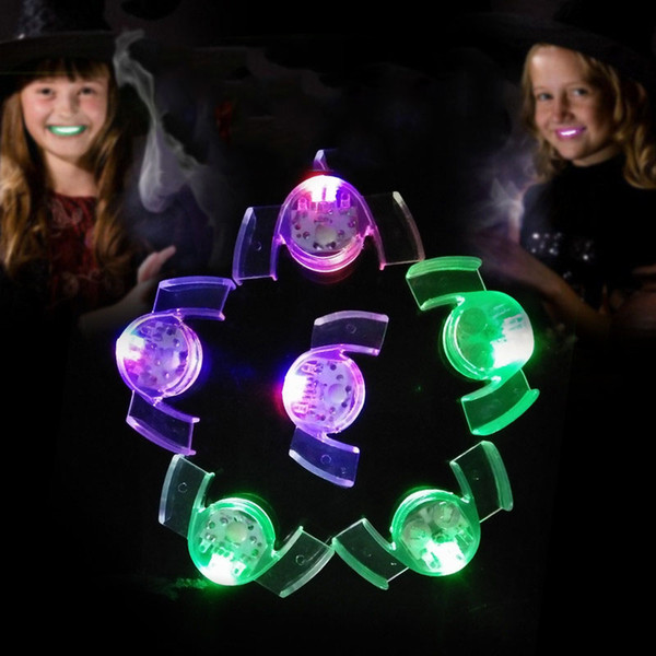 Christmas Halloween Toys Flashing Teeth Glow Tooth Light Up Mouthpiece Braces LED Mouth Guard Party Favors