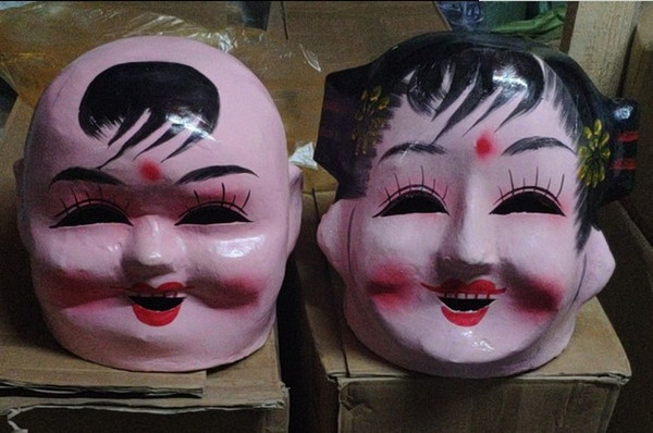 Chinese folk arts and crafts big head Buddha mask activities festivals props children toys 024