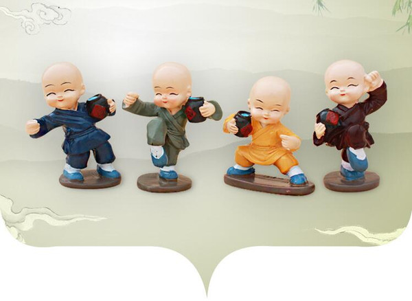 Wholesale Chinese Kungfu little monk car pendant car samll monk creative resin handcraft