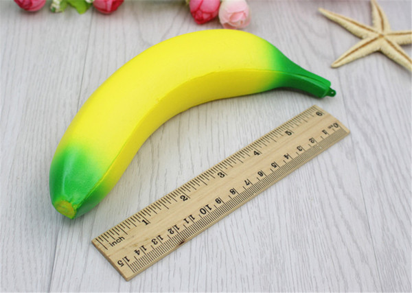 10pcs/lot Green 18cm Slow Rising Squishy Charm Banana Strawberry Kawaii Squishies Cream Scented Decompression Anxiety Toys