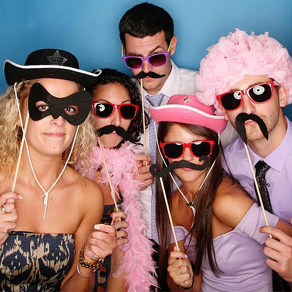 50 sets Fun Lip Wedding Photo Booth Props Party Decorations Supplies Mask Mustache Photo booth Photocall