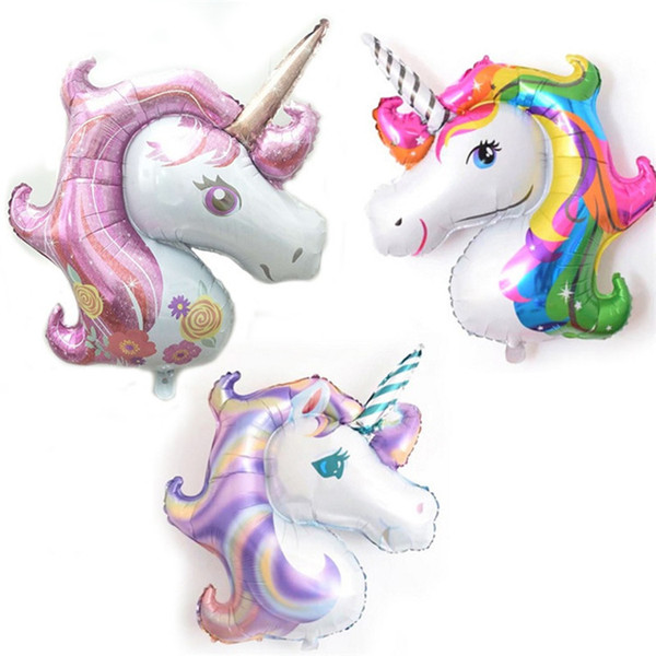 Big Rainbow Unicorn Balloons Party Supplies Kids Cartoon Animal Foil Balloons Birthday Party Decoration Cartoon Balloon T3I0056