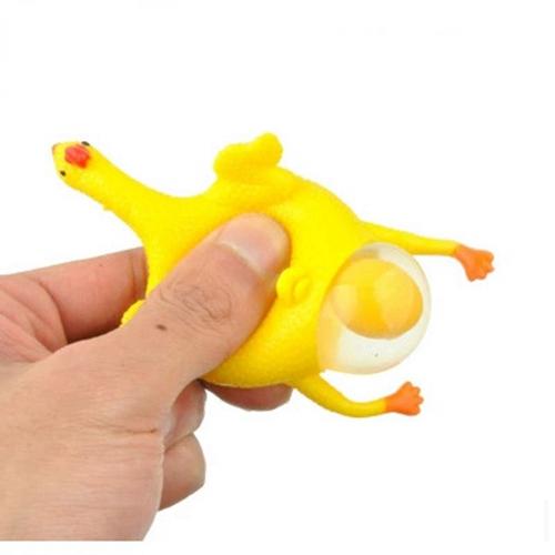 FlyingTown The new Funny hair chicken key chain squeeze the laying hens spoiled laying hens decompression children Funny toys