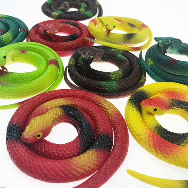 75cm environment-friendly rubber Emulation snakes Halloween decorations Scary toy soft glue false snake Halloween toy snake Party toys