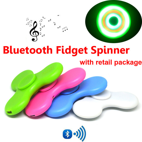 Optional Hand Spinner LED Light Bluetooth Fidget Spinner in Retail Box Metal Ball Bearings EDC Toy For Decompression Bluetooth Spinners