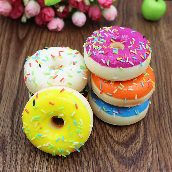 Cute Soft Mini Donut Cone Squishy Slow Rising Cell Phone Straps Bread Antistress Scented Key Pendant Charms Kids Toys