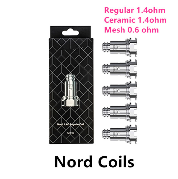 100% Smoking Nord coil head 1.4ohm Regular 0.6ohm Mesh Coil Replacements Core heads for Nord Pod Cartridge fit Nord Kit