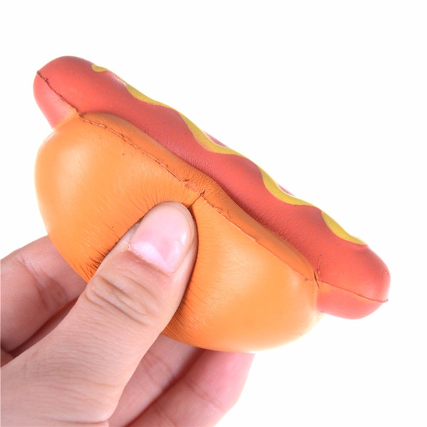 30PCS Simulation Hot Dog Squishy Slow Rising Sausage Bread Pendant Straps Soft Cream Scented Cake Fun Toy joke toy